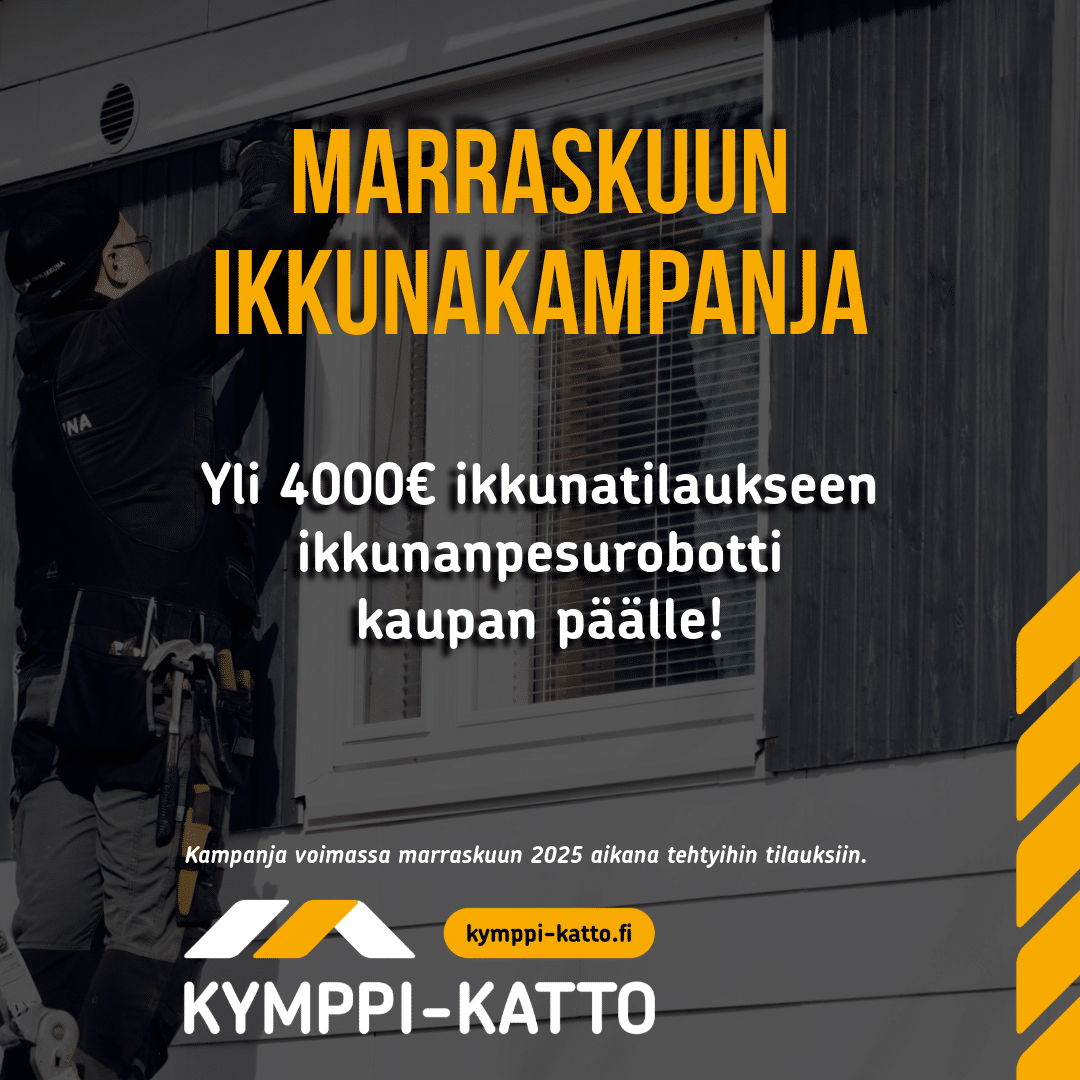 Marraskuussa ikkunaremonttiin pesurobotti kaupan päälle